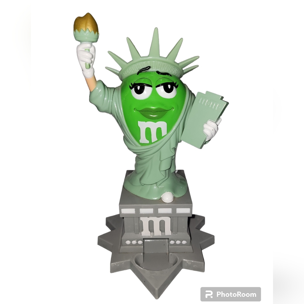 Older M&M's World Ms Liberty Candy Dispenser Statue of Liberty as Green Ms M&M